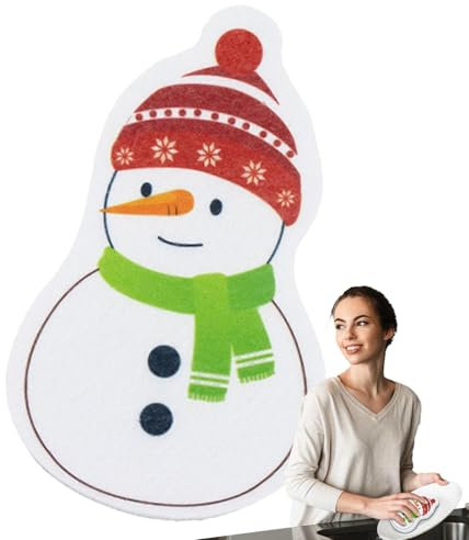 Nuyhadds Haushaltsreinigungsschwämme, Weihnachtsgeschirrschwämme – Weihnachtselch-Design – Scheuerschwämme für das Geschirr für Zuhause, Küche und Spüle