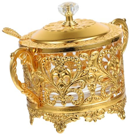 MOLUCKFU Gewürzglas Aus Und Zinklegierung Mit Deckel Klassisches Geprägtes Design Für Aufbewahrung Von Salz Und Gewürzen Küche