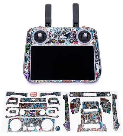 WRAPGRADE Skin Kompatibel mit DJI RC 2 (Metal Sticker Bomb)
