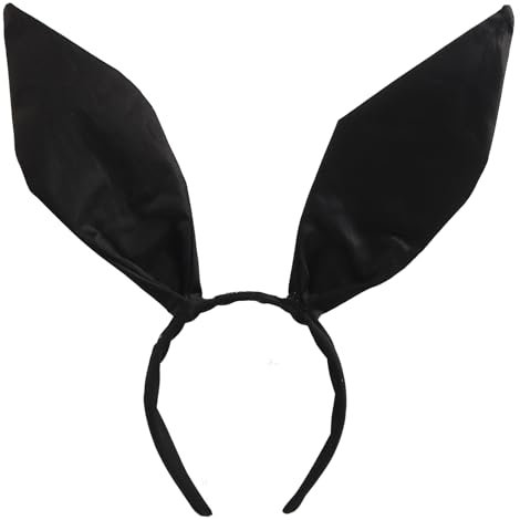 Paxrmuky Haarreif Hase Hasenohren Stirnband Schwarz Hasenohr Haar Hasen Kopfbedeckung für Halloween Ostern Maskerade Party Cosplay Mottoparty, Karneval