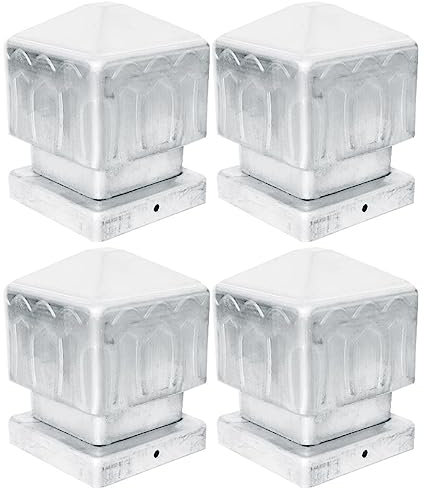 XSMYdpuk Zaun pfosten Kappe, Eichel oberbau Finials, Galvani sierte Eisen geländer Abdeckung für Villa Treppe, Briefkasten, Deck, Dock, Stapel Kappen, 4 Stück, 100x100mm