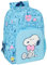 SNOOPY Love Schulrucksack, anpassbar an Kinderwagen, ideal für Kinder verschiedener Altersgruppen, bequem und vielseitig, Qualität und Widerstandsfähigkeit, hellblau, M, Casual
