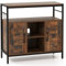 COSTWAY Aparador de Cocina, Armario Auxiliar de Cocina con 2 Puertas, Compartimentos Abiertos, Estantes Ajustables, 3 Ganchos, Mueble Industrial para Cocina, Comedor, Sala de Estar
