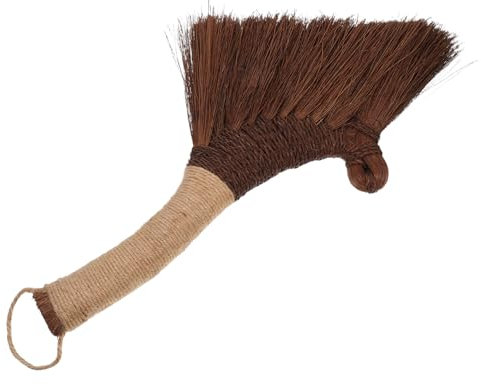 HOLIDYOYO Vietnamese Straw Broomstick Dust Mop for Desk Handcrafted Cleaning Brush Soft Bristles for Office Home
