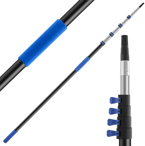24ft Telescopic Extension Pole, Multi-Purpose Window Cleaning Pole, Paint Roller Extension Pole, Lightweight Telescopic Pole for Window Cleaning Light Bulb Changer/Gutter Cleaning Tools/Duster Pole