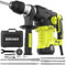 DEWINNER Marteau Perforateur SDS-Plus,1500 W, 6 Vitesses, 850RPM, 4400BPM, 5.5J, Embrayage de Sécurité & Technologie Anti-vibration, 4 Fonctions, y compris organisateur, burin et perceuse 32mm