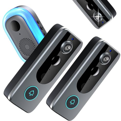 Upgraded Guardianbell Pro – Smart Wifi Doorbell & Security Cam in One 2025 New Door Bell Camera Wireless, Ai Human Detection, Live View, 2-Way Audio,Night Vision,Motion Alerts,Auto Snapshots (A*2)