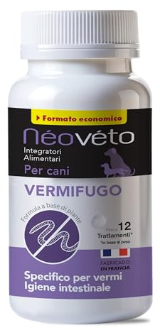 NEOVETO - Wurmipurge - Entwurm für Hunde in natürlichen Tabletten - Wirkstoffe zugelassen vom französischen Veterinärdienst Einfach zu verabreichen - 30 schmackhafte