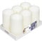 Horeca Candles - Stumpenkerzen - Elfenbein - Ø 6 x 12 cm - 6er Set Blockkerzen - Lange Brenndauer 40 Stunden - Ohne Duft - Kerzen für Haushalt, Feiern und Gastronomie