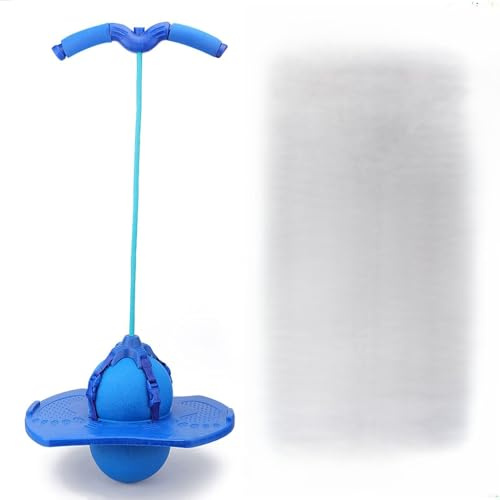 LUCKDANO Pogo -Stick, Pelota de Salto Con Pogo Ball Hochsprungspielzeug Bounce Sprungbrettpartner Space Ball Pedal mit Pull Seil Handletoy mit Griff (Blue)