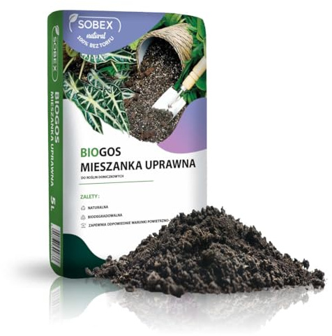 BIOGOS Pflanzsubstrat für Zimmerpflanzen – Natürliche Erde -Lockere, nährstoffreiche Blumenerde mit optimalem pH-Wert (6,0–7,0)
