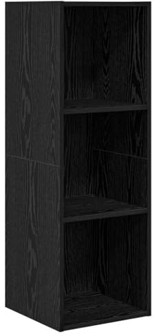 vidaXL TV Cabinet Black oak 37 x 37 x 107 cm Engineered wood, Living Room Storage, Modern Wall-Mounted Cabinet, Compact Entertainment Unit, Decorative TV Stand, Sleek Design Organizer