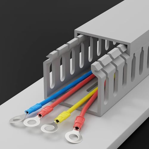Open Slot Cables Management Raceway With Cover, PVC Network Wire Hider For Computer Under Desk, Cable Duct Rope Raceway Kit For Protect Ethernet Cables(30 PCS,W X H 50mm X 50mm)