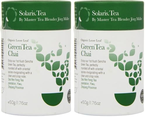 Solaris Tea Organic Loose Whole Leaf Green Tea Chai 50 g (Pack of 2)
