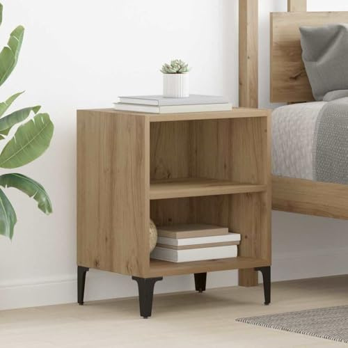 mzdioop Nachttisch Artisan-Eiche 40 x 30 x 50 cm Holzwerkstoff moderner Beistelltisch Schlafzimmer Kleiner Nachttisch kompakter Nachtschrank mit Regal Stabiler Bett-Tisch funktional