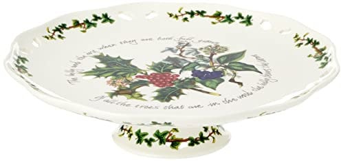 Portmeirion Home & Gifts Pierced Footed Cake Plate, Ceramic, Multi-Colour, 26.6 x 26.6 x 7 cm