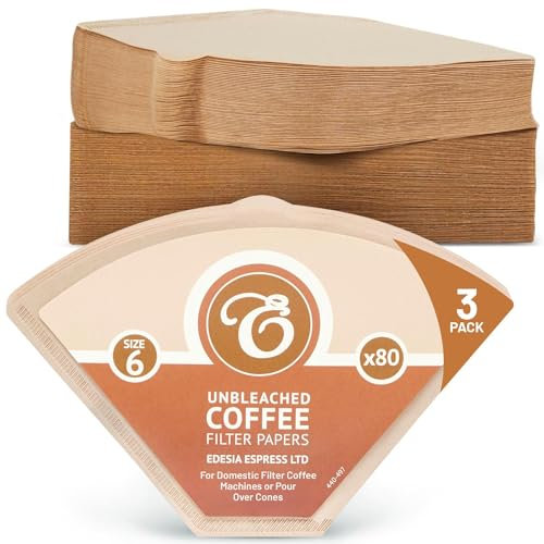 EDESIA ESPRESS - 240 filtres à café coniques en papier - non blanchis - taille 6