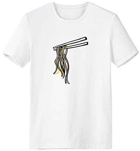 DIYthinker China Chinese Dish Noodle Traditionelle Kultur Delicious Food Illustration Muster Rundhals Weißes T-Shirt Frühling und Sommer Tagless Komfort-Baumwollsport-T-Shirts XX-Large Weiss