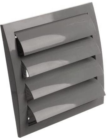 Ø 125mm Griglia di Ventilazione con Zanzariera - Griglie D'Aerazione con Alette a Gravità - Plastica ABS Grigio