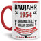 Geburtstags-Tasse Baujahr 1954 Innen & Henkel Rot/Kaffee-Tasse/Mug/Cup/Becher/Lustig/Witzig/Fun/Geschenk-Idee/Geburts-Jahr/Scherz-Artikel/Geburtstags-Geschenk