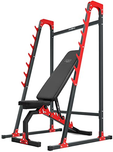 Marbo Sport - Set MH8 – verstellbare Hantelbank, Langehantelständer