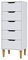 Panana Chest of Drawers, Wood 5 Drawers Cabinet Narrow Storage Organiser Unit with Wooden Legs for Living Room Bedroom Hallway (White)