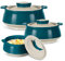 MILTON Venice Regular Insulated Inner Stainless Steel Casserole, Set of 3, (850 ml, 1.35 litres, 1.85 litres), Marble Green | Double Walled | Hot & Cold