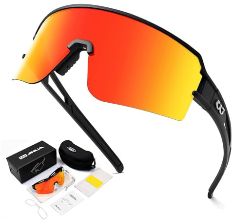 FMY Polarisierte Fahrradbrille Sport-Sonnenbrille, UV400-Schutzbrille Baseball Laufen Angeln für Männer Frauen Jugendliche