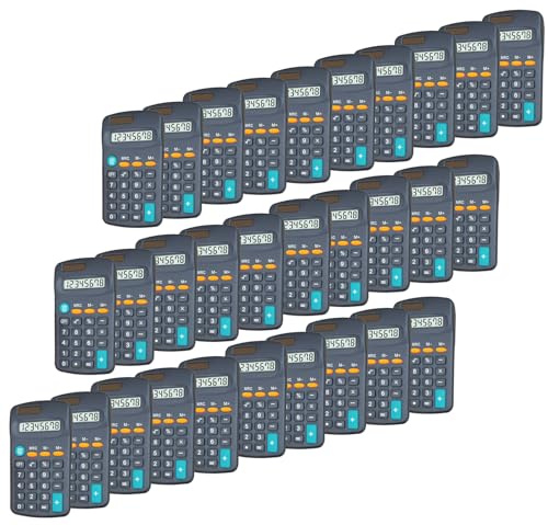 BESTWYA Calculator Small, 4 Function Calculators with Solar Power 8 Digit Small Pocket Size Desktop Handheld for Classroom Desktop Home (Black,Set of 30)