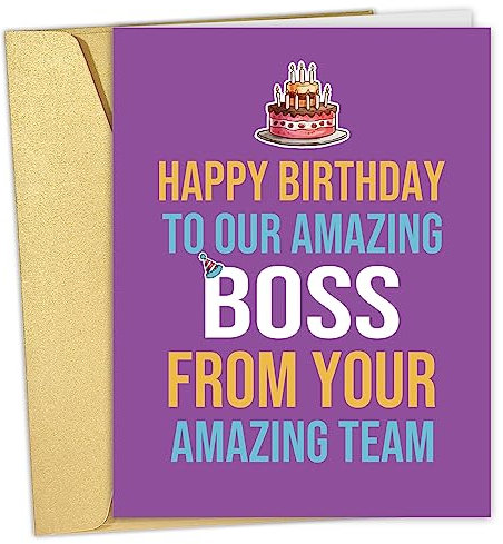 Qiliji Große Geburtstagskarte für Chef, Happy Birthday Karte aus Ihrem erstaunlichen Team, Chef Geburtstagsparty, Jumbo Geburtstagskarte