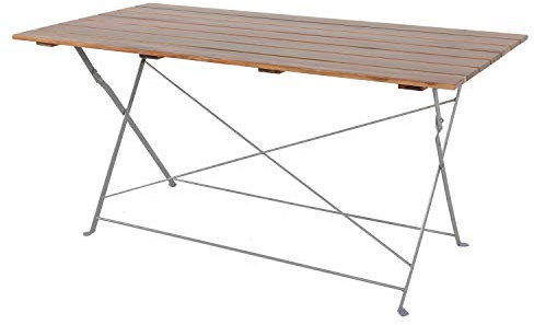 INDA-Exclusiv Esstisch Klapptisch Biergarten Tisch Gartentisch klappbar Akazie Stahl pulverbeschichtet Modellauswahl, Maße Tische:120cm x 60cm