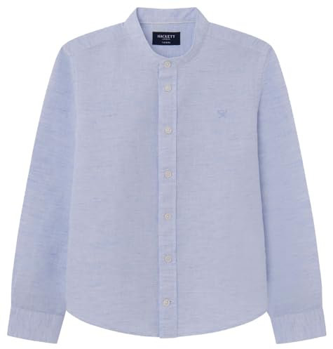 Hackett London Herren Cotton Lin Porter Hemd, Blue (Avio), 2 Years