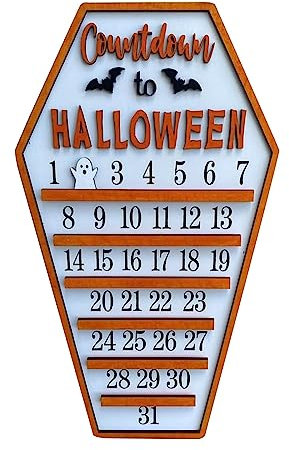 Halloween-Adventskalender 2023, Kalender für Halloween, Hausform, Countdown-Kalender, Schneiden, drei Dekorationen, Fledermaus, DIY-Halloween-Countdown-Kalender (1 Stück) Halloween-Party-Dekorationen