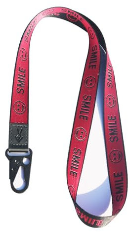 TOOLIN Halsriemen Schlüsselbund für Frauen und Männer,Lanyard für Schlüssel,ID Card Holde,Brieftaschen und Ausweishalter (Lächeln-rosarot)
