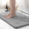 wyewye Mikrofaser-Badematte, 2 cm, super dicker Badteppich, super saugfähig, 50 x 80 cm, Grau