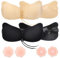 GADITIEK Reggiseno Adesivo Invisibile, Reggiseno Push Up Adesivo Silicone, Reggiseno Invisibile Schiena Nuda, Reggiseno Senza Spalline (IT, Taglia della Coppa & Taglia della Fascia, D, Nero+Beige)