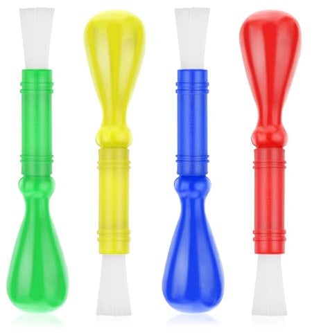 Prasacco 4 Pcs Paint Brushes for Toddlers Kids, Jumbo Children's Paintbrushes Artist Paint Brushes with Round Handles Grip Toddler Tempera Paint Brushes Craft Paint Brushes for Painting Art Supplies