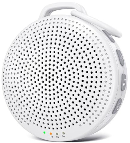 White Noise Machine Baby with 21 Natural Sounds Portable and Long-Lasting 2000mAH Battery Over 12 Hours of Playtime Ideal for Baby and Adults Improves Concentration and Sleep Quality