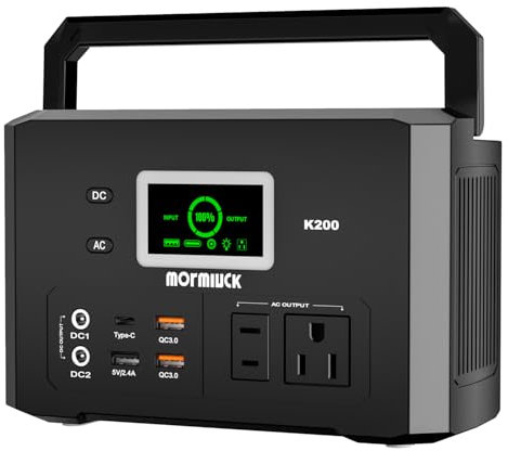 Estación de energía portátil de 200 W (pico de 400 W), generador solar de 118 Wh con salida de CA de 110 V/200 W, batería de litio de 32000 mAh para respaldo en el hogar, aventuras al aire última