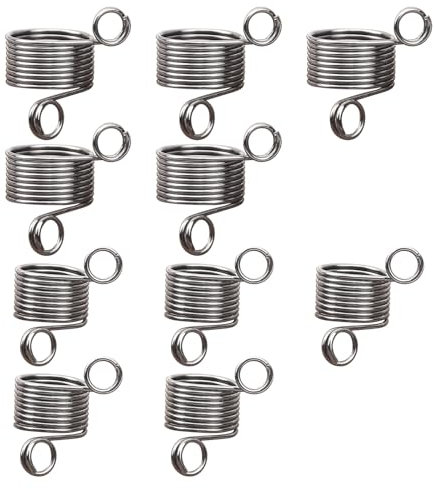 10 Stück Häkelring für Finger, Garnführer Strickfingerhut zum Stricken Häkelringe Strickring Geflochtener Ring, Edelstahl Handliche Strickpullover Fingerspule für Strick Häkelzubehör(17&19mm)