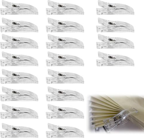 Large Sewing Clips, 20 Pcs Quilting Crafting Clips Temporary Window Blinds Shades Clips Transparent Fabric Clips Multipurpose Quilting Clips Craft Clips for Art Craft DIY Supplies, Clear