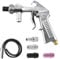 Pistolet Sablage Air Comprimé, Pistolet de Sablage en Aluminium, Kit Sablage avec 4 buses et Tuyau d'Alimentation de 1 M, Raccord d'Air, pour Graver Le Métal, Le Verre et d'autres Surfaces