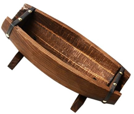 Toddmomy Kleiner Holzeimer Blumenkübel Halbfass Vintage Blumentöpfe Rustikale Pflanzgefäße Mit Unterlage Für Innen Außendekorationszwecke Bei Hochzeiten Und Gärten