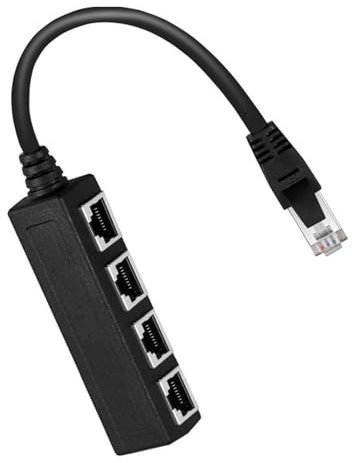 Ddujbtp Répartiteur de câble Ethernet RJ45 - Adaptateur réseau Ethernet 1 à 4 - Convient pour connecteur Ethernet - Câble répartiteur Ethernet