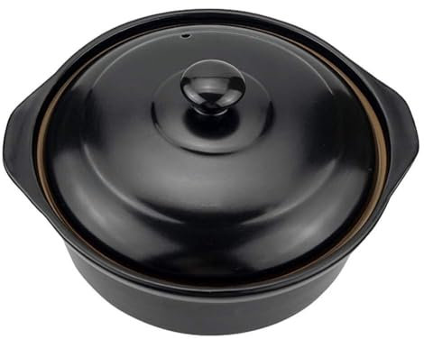 Runder Keramik-Auflauftopf, hitzebeständiger Tontopf mit Deckel, gesunder Slow Cooker-Suppentopf, antihaftbeschichteter Keramiktopf, 1,9 Quart