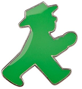 Ampelmann Pin-Anstecker Geher Versilbert Ø 1,8 cm grün/silber
