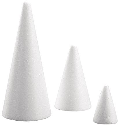 Rayher Styropor-Kegel voll ø 4 cm, Höhe 6,5 cm , 3300800
