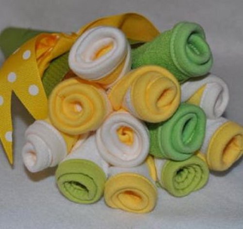 Baby Washcloth Flower Bouquet, Boy or Girl (Any Color Available), Diaper Cake, Girl Diaper Cake, Boy Diaper Cake, Unisex Diaper Cake,Centerpiece, New Baby Gift