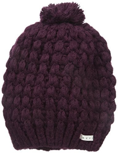 Neff Damen Jillian Textured Pom Beanie, Port, Einheitsgröße