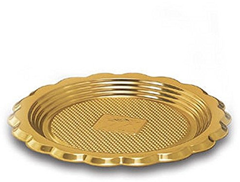 ALCAS Bandeja Redonda Oro Monoporzione de plástico Mini Medoro 100 Unidades Pastelería 6 cm